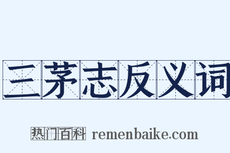 三茅志反义词是什么意思的图片